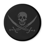 pi-rate (pirate symbol made of digits of pi) magnets