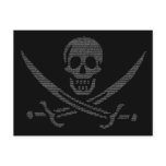 pi-rate (pirate symbol made of digits of pi) post card