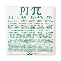 Pi Square Green Magnet