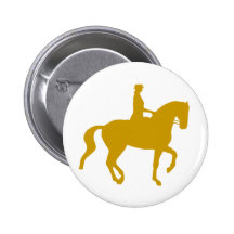 Piaffe Dressage Horse and Rider (gold) Pinback Button