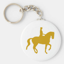 Piaffe Dressage Horse and Rider (gold) Key Chains