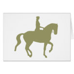 Piaffe Dressage Horse and Rider (sage green) Cards