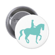 Piaffe Dressage Horse and Rider (teal) Pin