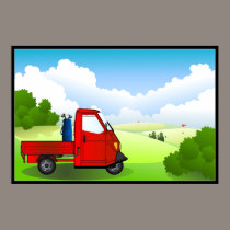 Piaggio Ape "Golf" Wall Poster/Framed Print