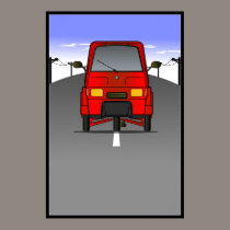 Piaggio Ape "Roadway" Wall Poster/Framed Print