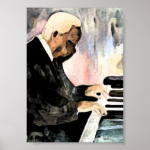 Pianista Jazz O indian Ink Artwork Impresiones
