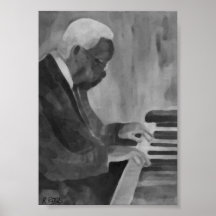 Pianista Jazz Original Oils Artwork Impresiones