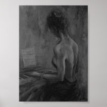 Pianista Mujer Original Oils Artwork Impresiones