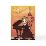 Piano And Music 13th Birthday Card With Cute Young