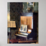 Piano and Sheet Music on Stand Print