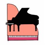 Piano Black Sillouette Pink Top View Photo Cut Outs