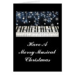 Piano Christmas Snowflake Keyboard Card