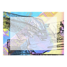 piano hands  guitar neck hands pastel version custom announcements
