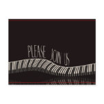 Piano invitation postcard