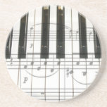 Piano Keyboard and Music Notes Drink Coasters