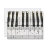 Piano Keyboard and Music Notes invitations