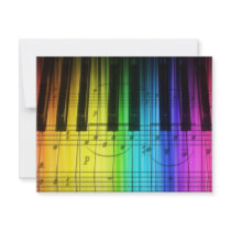 Piano Keyboard and Music Notes Invitation