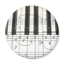 Piano Keyboard and Music Notes Magnets