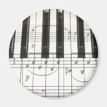 Piano Keyboard and Music Notes Magnets