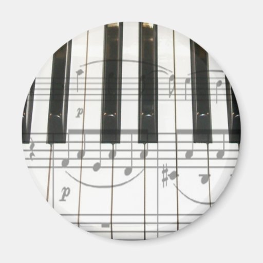 Piano Keyboard and Music Notes Magnets