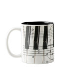 Piano Keyboard and Music Notes Mug