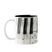Piano Keyboard and Music Notes Mug