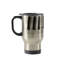 Piano Keyboard and Music Notes Coffee Mug