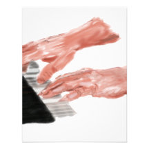 Piano keyboard hands playing keys design personalized invitations