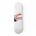 Piano keyboard hands playing keys design custom skateboard