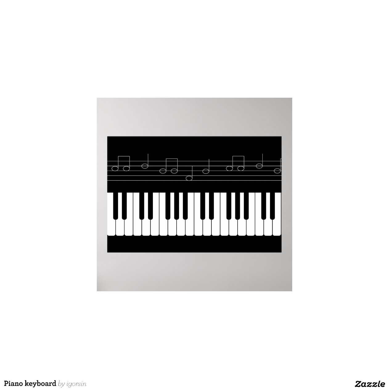 Piano keyboard poster Zazzle