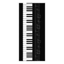 Piano keyboard rack cards