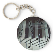 Piano Keys and Music Notes Key Chains