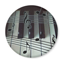 Piano Keys and Music Notes Refrigerator Magnet