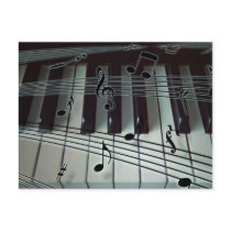 Piano Keys and Music Notes Post Cards