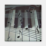 Piano Keys and Music Notes Refrigerator Magnet