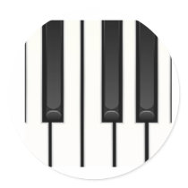Piano Keys Round Sticker