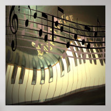 Piano Music Abstract Poster