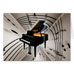 Piano Notes and Staff Greeting Card