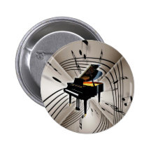 Piano Notes and Staff Pinback Buttons