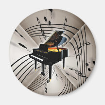 Piano Notes and Staff Refrigerator Magnet