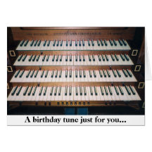 Piano Organ Keyboard Birthday Greeting Card