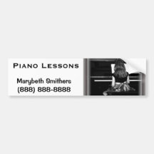 Piano Practice. Black and White Photograph Bumper Stickers