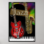 Piano, Sax & Guitar Jazz Poster