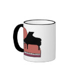 piano silouhette design mugs