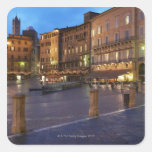 Piazza Del Campo at dusk,Siena. Square Sticker