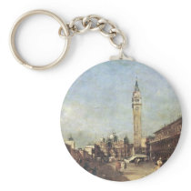 Piazza San Marco A Venezia. By Guardi Francesco Key Chains