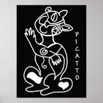 Picatto white on black print