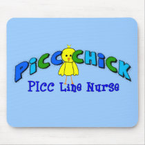 PICC Chick  "PICC LINE NURSE" BLUE Artsy Design Mousepad