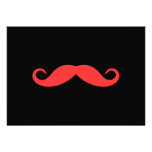 Pick A Colour Moustache on Black Invitations