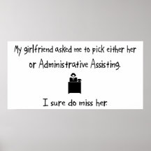 Pick Girlfriend or Administrative Assisting Poster
